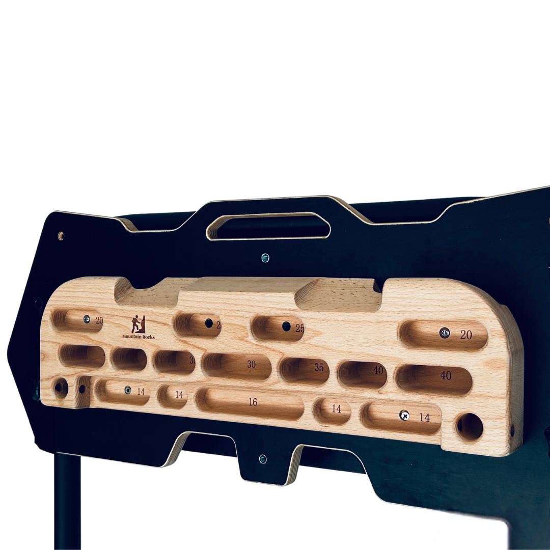 Mountain Rocks Hangboard Wildwood 2001 - Premium Wooden Climbing Training Board with Multi-Grip Options for Finger Strength and Home Workouts