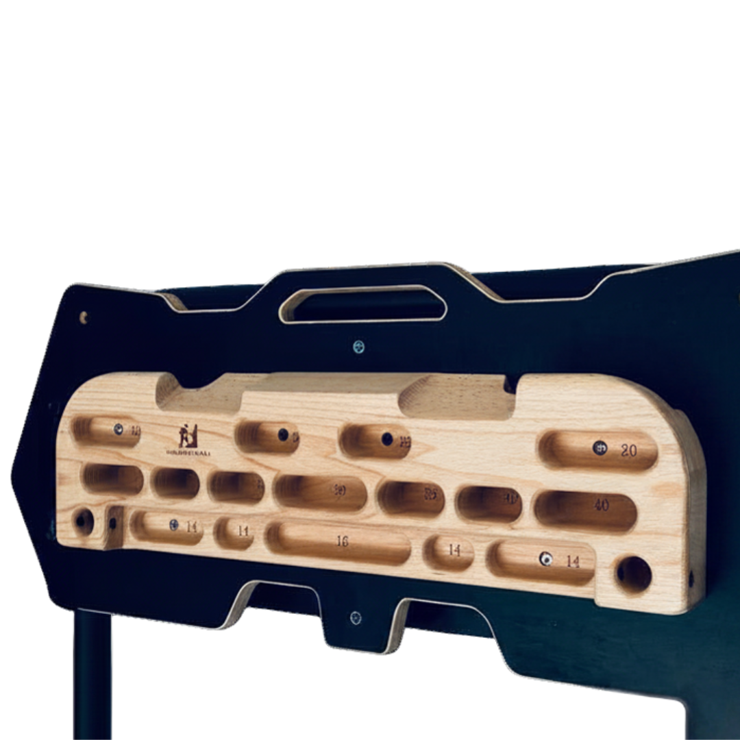 Mountain Rocks Hangboard Wildwood 2001 - Premium Wooden Climbing Training Board with Multi-Grip Options for Finger Strength and Home Workouts