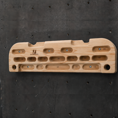 Mountain Rocks Hangboard Wildwood 2001 - Premium Wooden Climbing Training Board with Multi-Grip Options for Finger Strength and Home Workouts