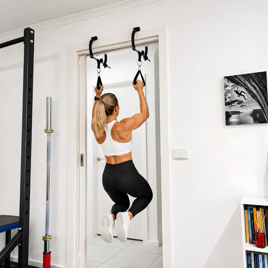 MOUNTAIN ROCKS Mountain Rocks Portable Pull-Up & Hangboard Training Bundle | Wildwood Go + Steel Doorway Pull-Up Bar