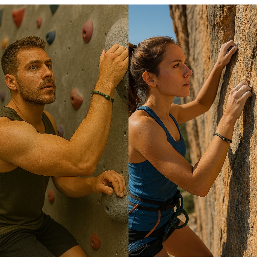 MOUNTAIN ROCKS Nylon Climbing Bracelets Adjustable Climbers Bracelet, Premium Nylon Paracord with Carabiner Clasp, Army Green