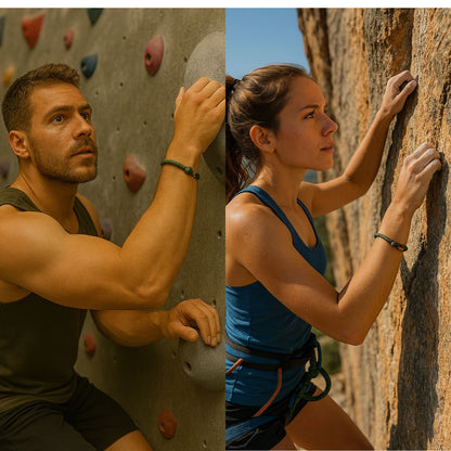 MOUNTAIN ROCKS Nylon Climbing Bracelets Adjustable Climbers Bracelet, Premium Nylon Paracord with Carabiner Clasp, Army Green