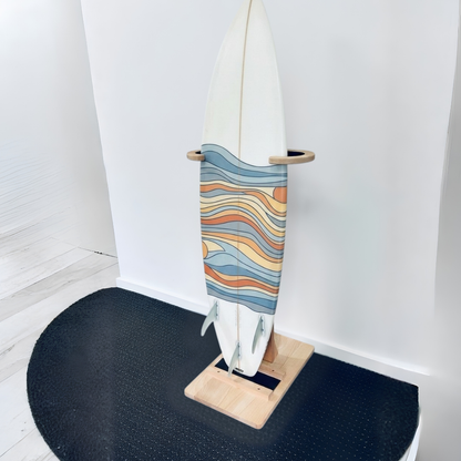 MOUNTAIN ROCKS Premium Solid Beechwood Surfboard Rack – Adjustable Freestanding Surfboard Stand