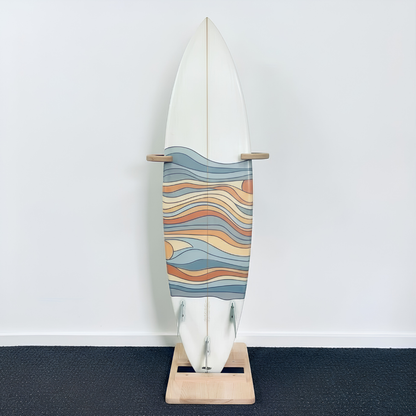 MOUNTAIN ROCKS Premium Solid Beechwood Surfboard Rack – Adjustable Freestanding Surfboard Stand