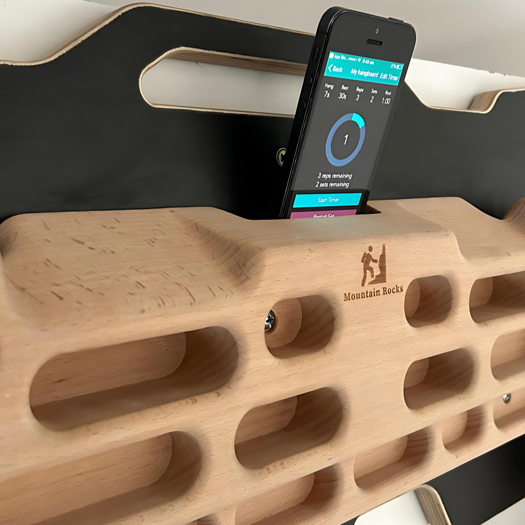 Mountain Rocks Wooden Hangboard Climbing Wildwood 2100 with Pull Up Hand Grip Combo Deal