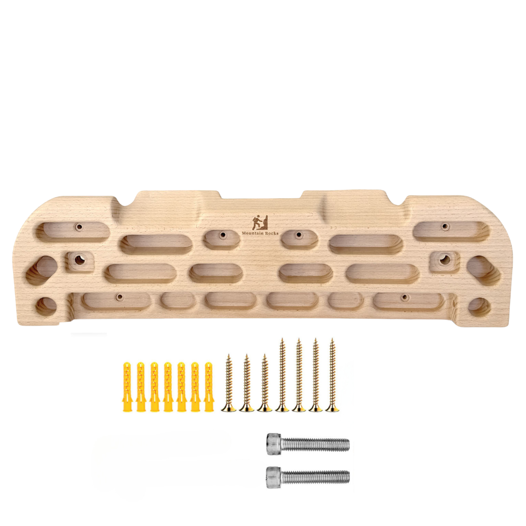 Mountain Rocks Wooden Hangboard Climbing Wildwood 2100 with Pull Up Hand Grip Combo Deal