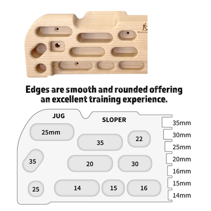 Mountain Rocks Wooden Hangboard Climbing Wildwood 2100 with Pull Up Hand Grip Combo Deal