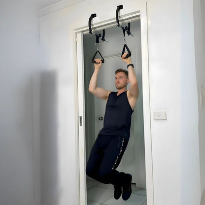 Mountain Rocks Quick Mount Adjustable Doorframe Pull-Up Bar – No Screws Required, Width-Locking Design,