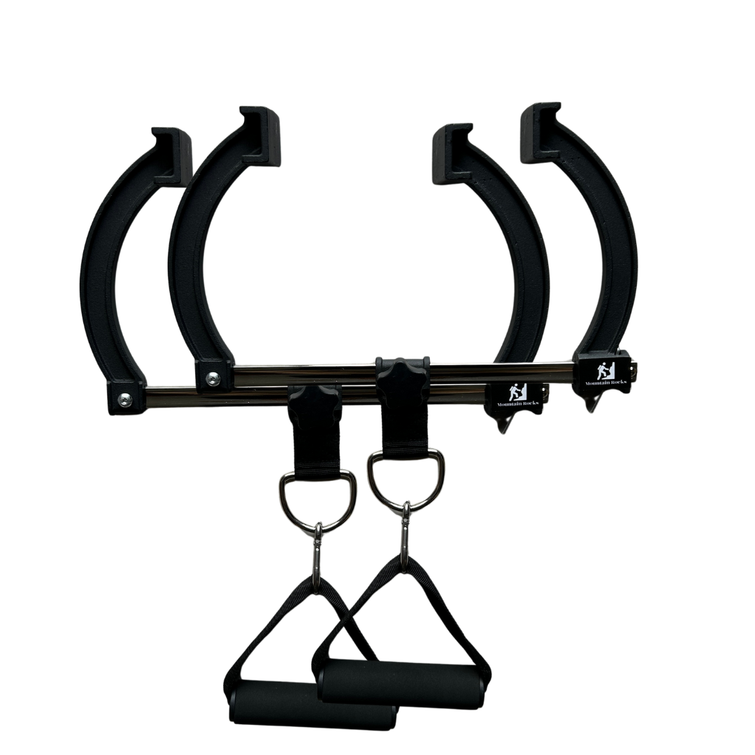Mountain Rocks Quick Mount Adjustable Doorframe Pull-Up Bar – No Screws Required, Width-Locking Design,