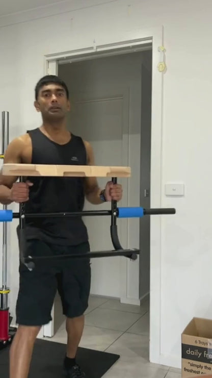 Wildwood 2100 Wooden Hangboard with Pull-Up Bar | No-Nail Setup