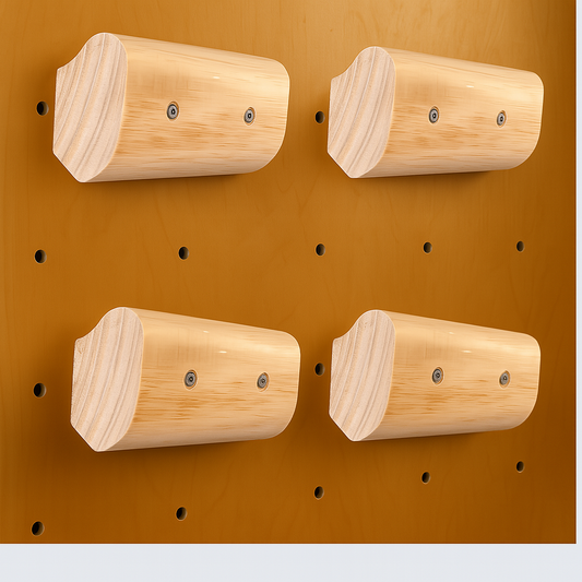 Four Piece Wooden Bouldering Jugs – Dual-Sided Rock Climbing Holds | Fun, Durable & Beginner-Friendly
