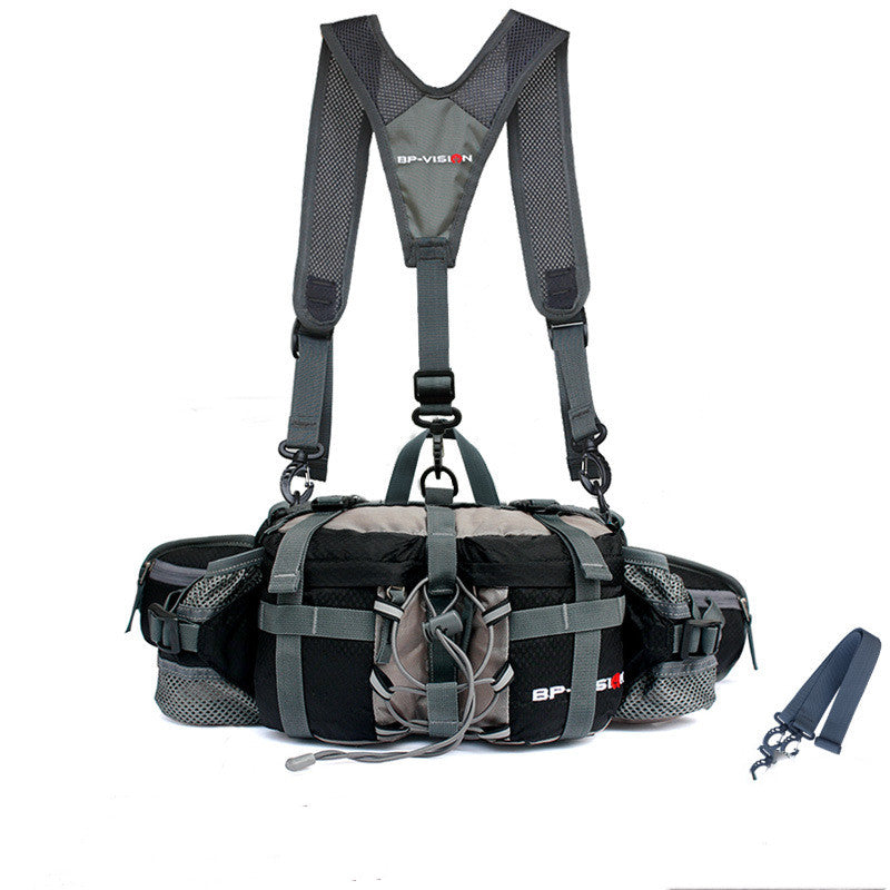 Waterproof Waist Bag for Climbing, Bouldering, Mounteneering and Trekking Black