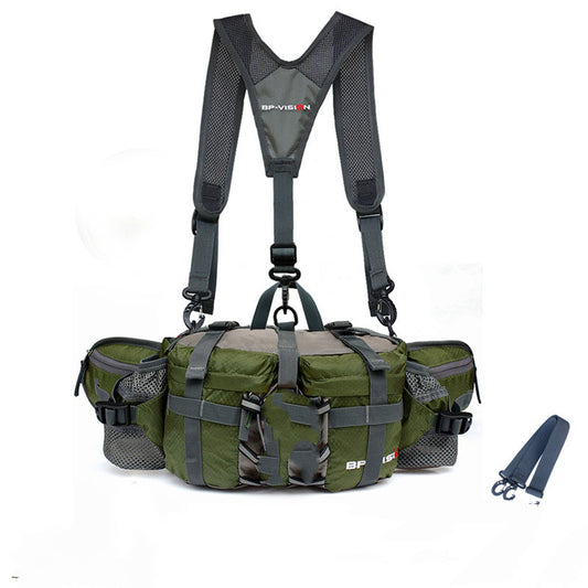 Waterproof Waist Bag for Climbing, Bouldering, Mounteneering and Trekking Green