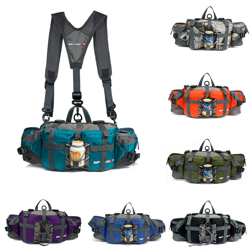 Waterproof Waist Bag for Climbing, Bouldering, Mounteneering and Trekking Grey