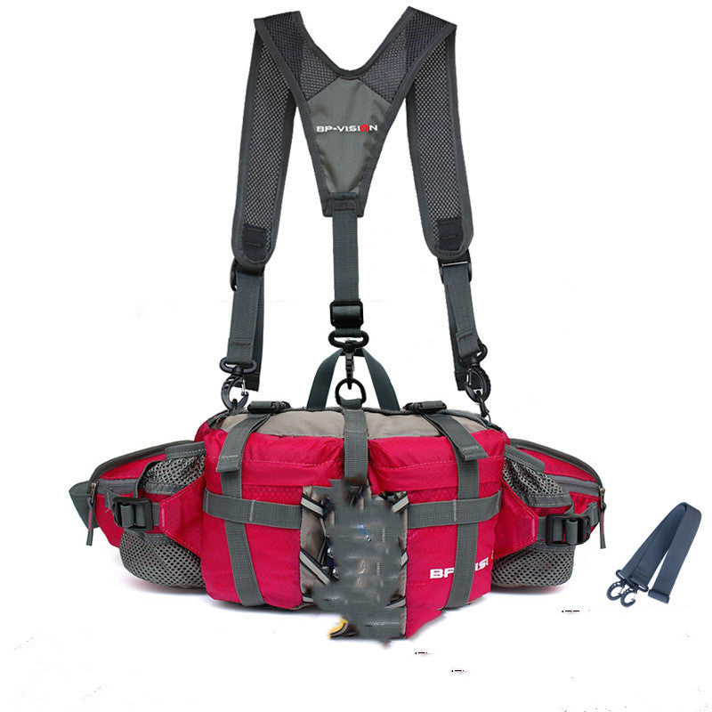 Waterproof Waist Bag for Climbing, Bouldering, Mounteneering and Trekking Red