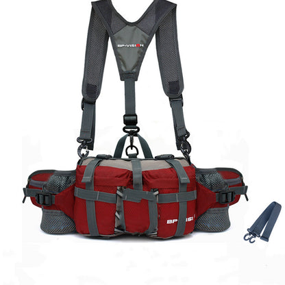 Waterproof Waist Bag for Climbing, Bouldering, Mounteneering and Trekking Wine Red