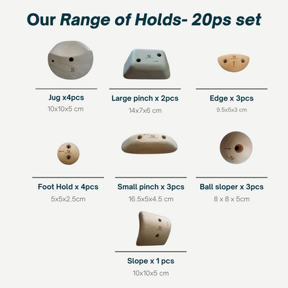 Wooden Rock Climbing Holds Kids and Adults | Bouldering holds | Climbing Holds