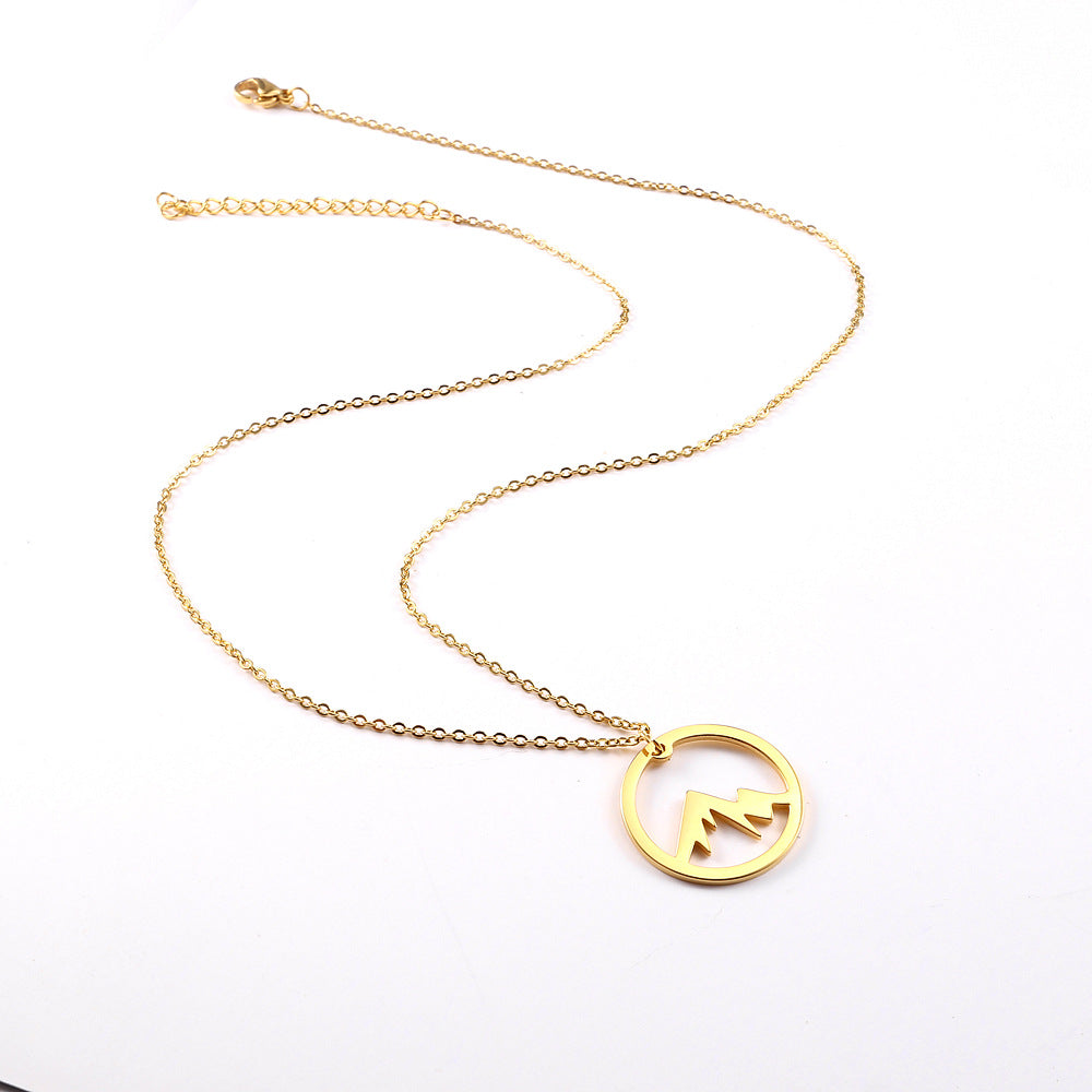MOUNTAIN ROCKS Climbing Accessories Mountain Pendant Necklace Gold Silver Minimalist Nature Snow Mountain Necklace For Women Men Fashion Adventure Jewelry Gift