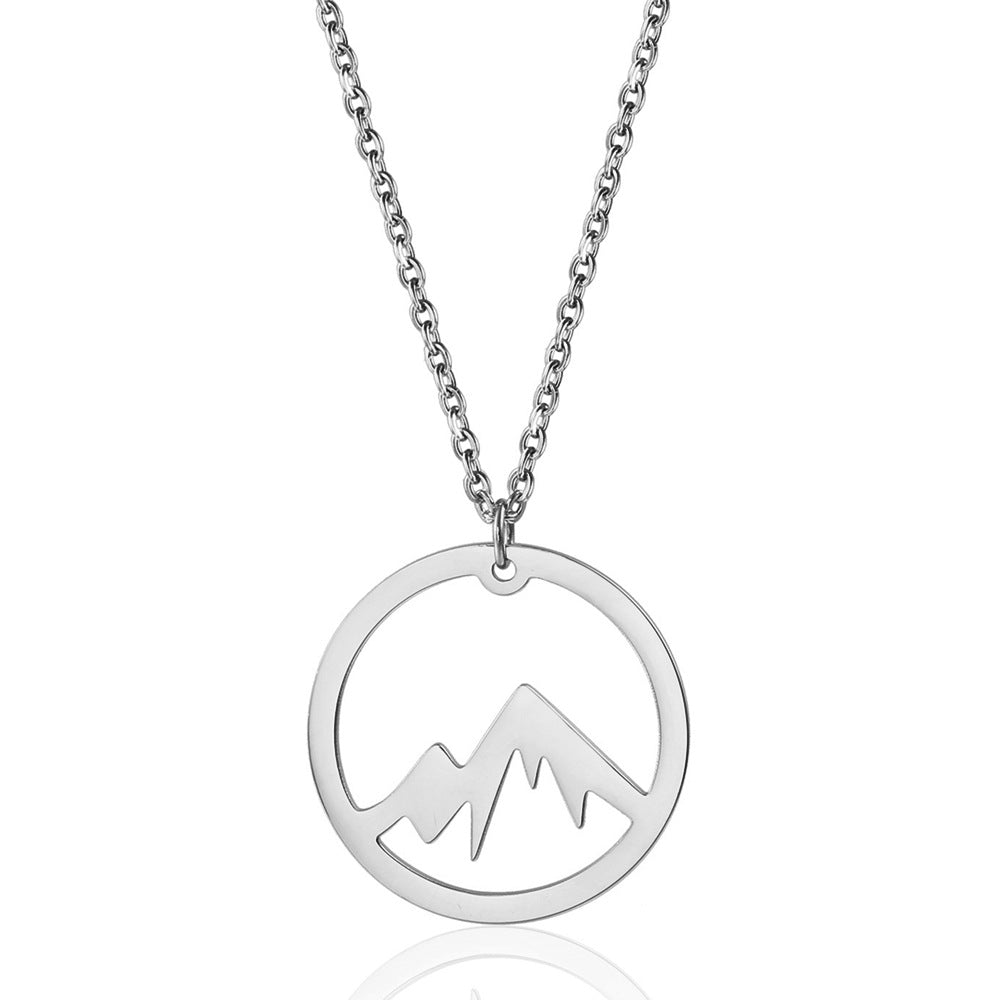 MOUNTAIN ROCKS Climbing Accessories Mountain Pendant Necklace Gold Silver Minimalist Nature Snow Mountain Necklace For Women Men Fashion Adventure Jewelry Gift