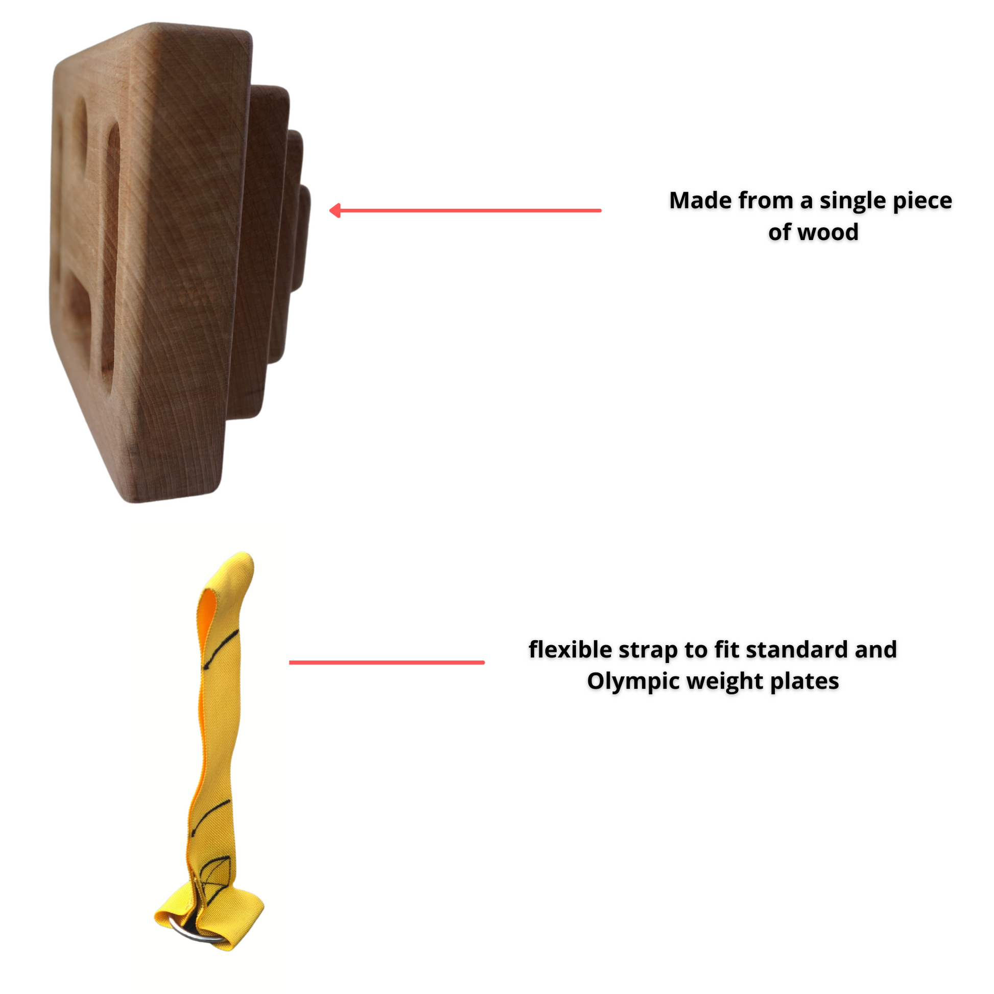 MOUNTAIN ROCKS Climbing Accessories Pinch Block for Grip Strength Training with Loading Pin