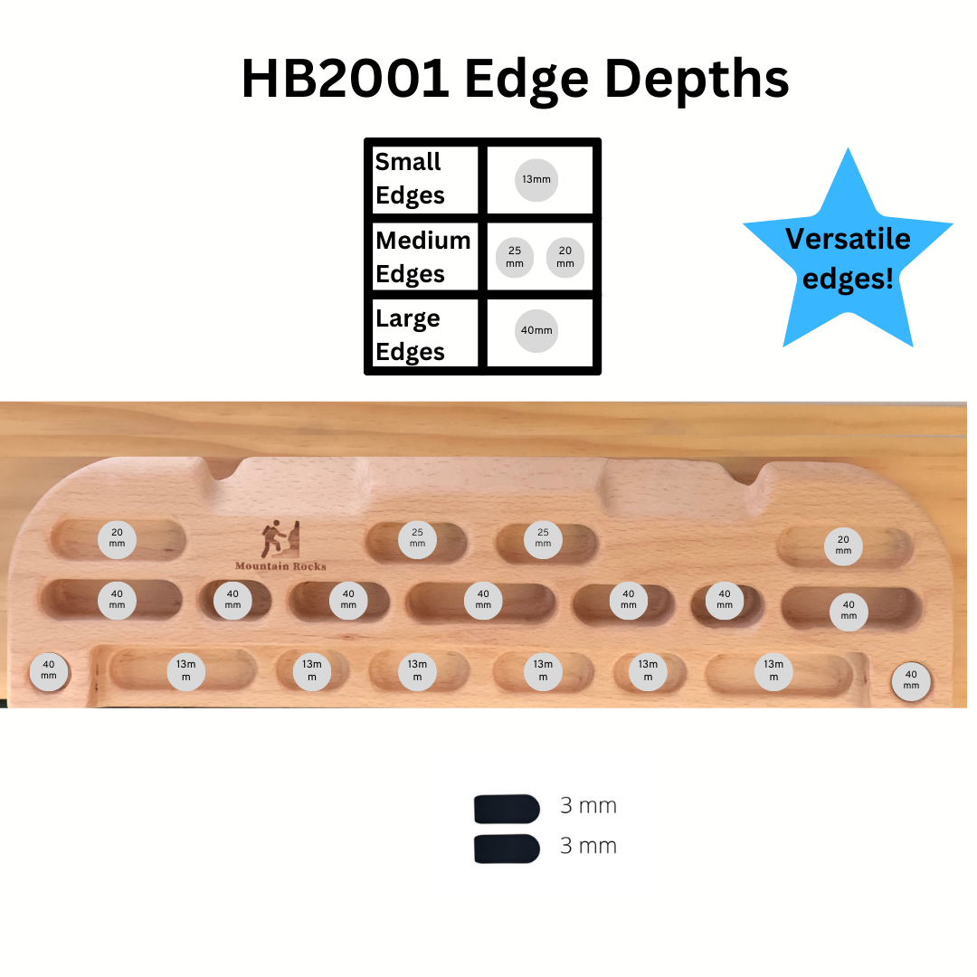 MOUNTAIN ROCKS climbing training equipment Climbing Hangboard Wildwood 2001 with Back Strap