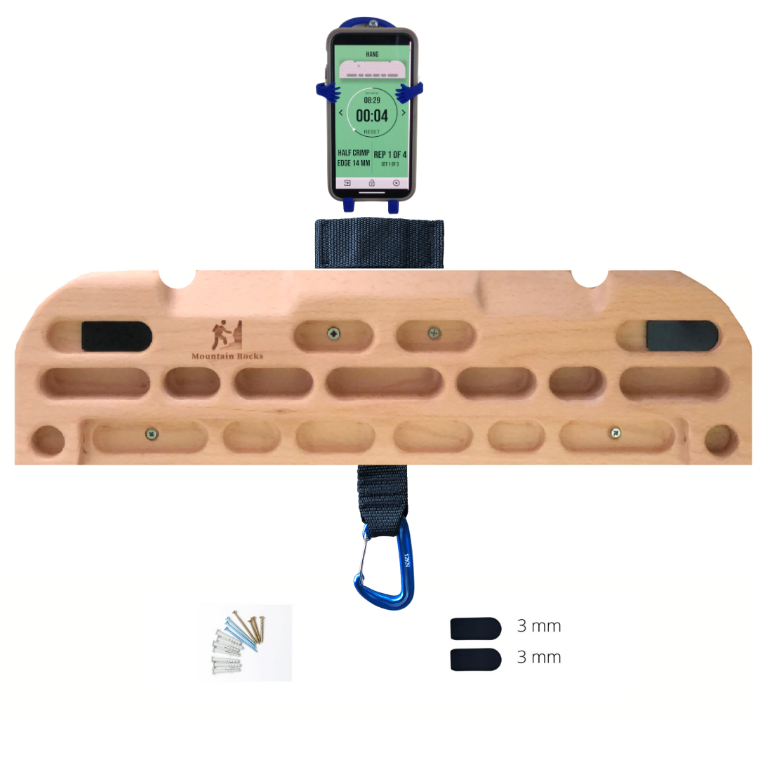 MOUNTAIN ROCKS climbing training equipment Climbing Hangboard Wildwood 2001 with Back Strap